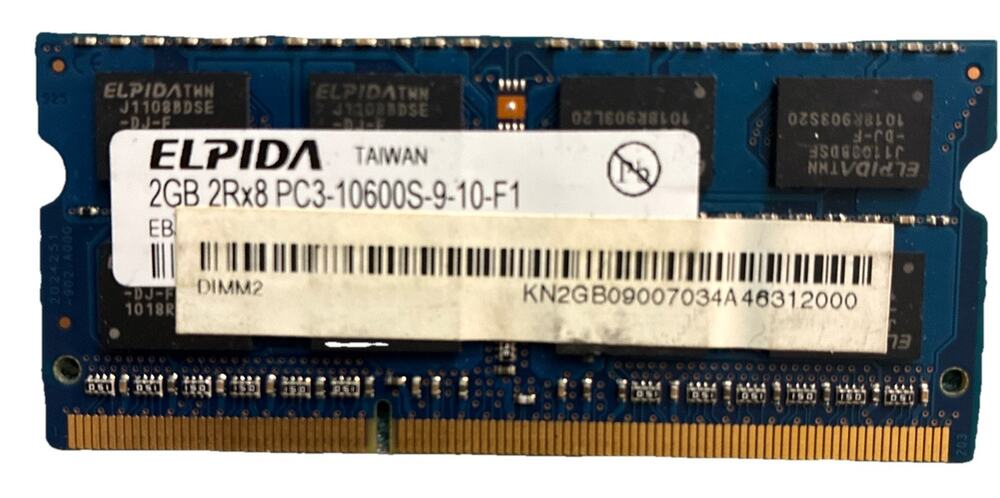 Elpida 2GB SO-DIMM DDR3 1333 (PC3 10600) Memory (EBJ21UE8BDS0DJF)